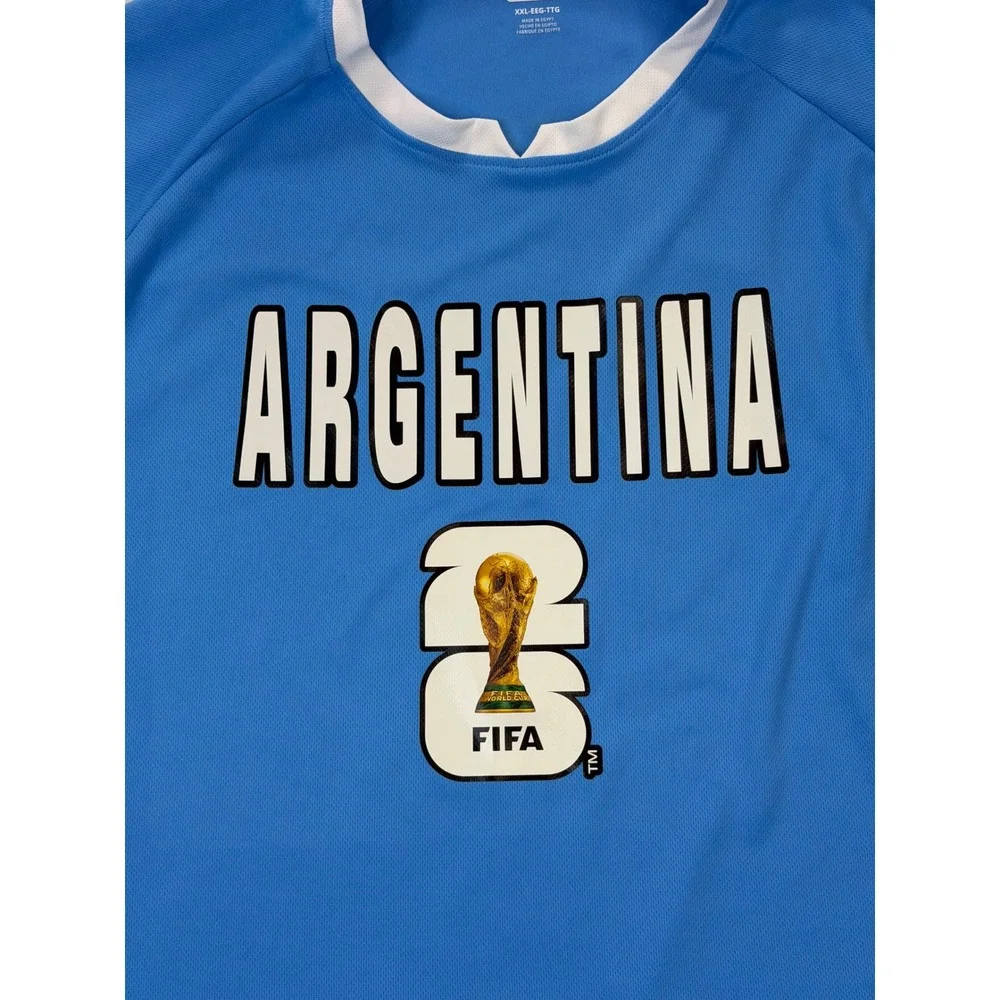 FIFA Argentina World Cup 26 Soccer Jersey Blue White Mens XXL T-Shirt